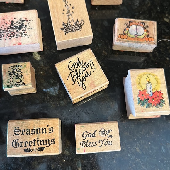 Ink Stamp lot Christmas Garfield Stamps crafting - Picture 3 of 11